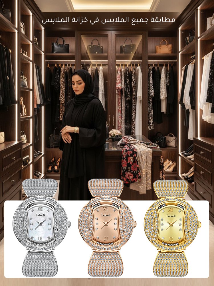 WH2579 | ساعة يد نسائية أنيقة مرصعة بالكامل بالألماس ( إصدار محدود) -v4
