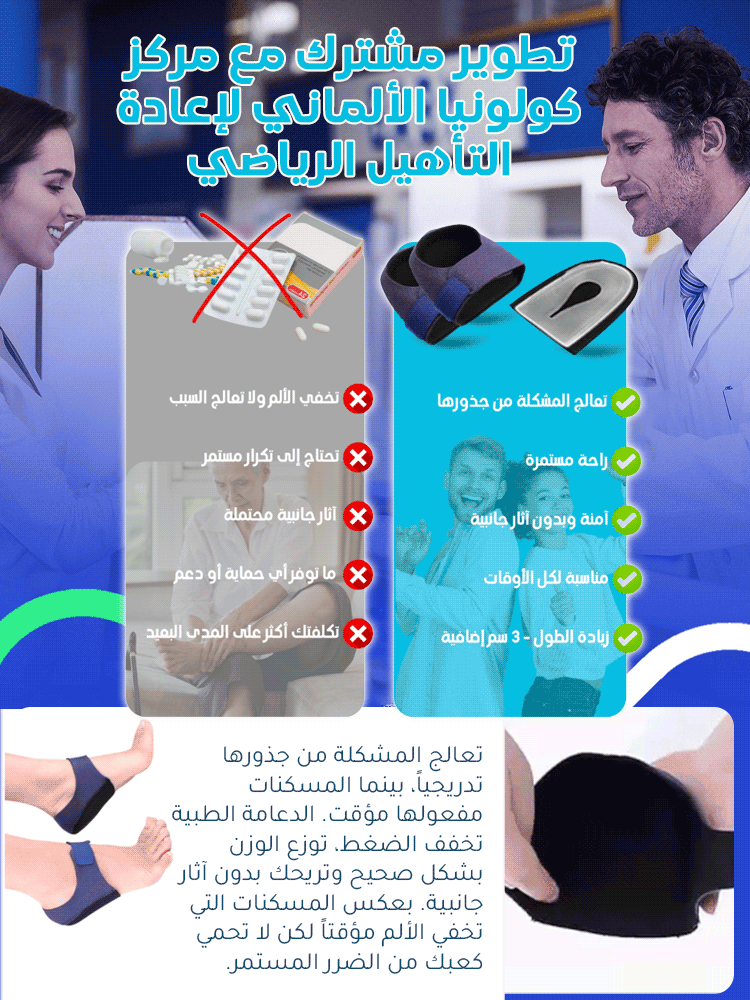 UW3027 | 【موصى بها من قبل جمعية طب الأقدام】 دعامة للكعب مع شريط فيلكرو -v4