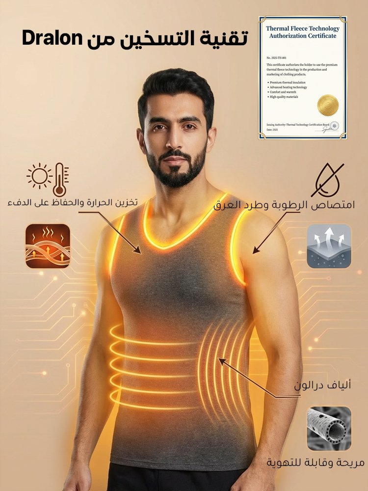 CL2480 | سترة رجالية من الكشمير السميك بدون أكمام، مولدة للحرارة -v4
