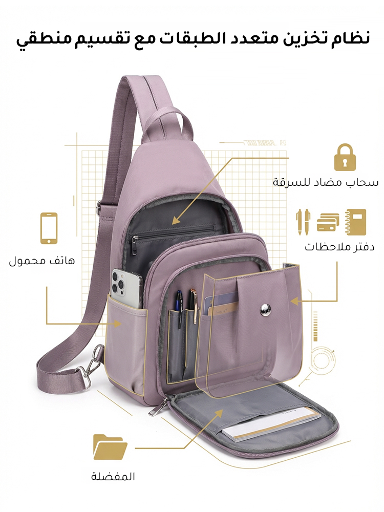 WB2585 | حقيبة ظهر متعددة الاستخدامات من قماش أكسفورد مقاومة للسرقة -v4