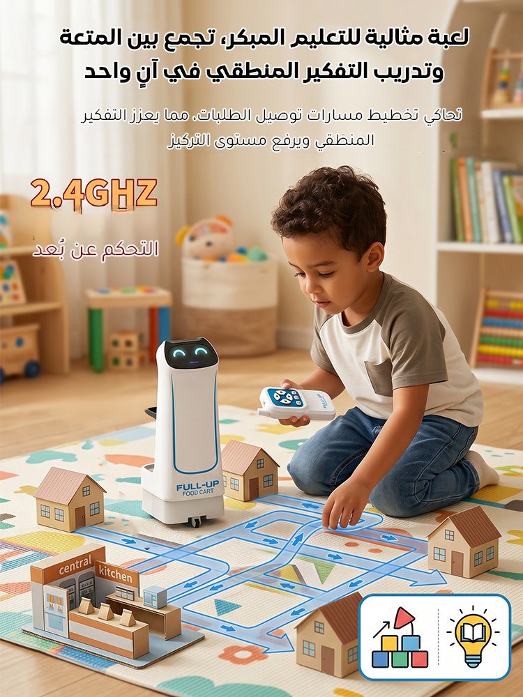 WJ2587 | روبوت أطفال لتقديم الطعام بالتحكم عن بُعد والاستشعار الذكي -v4
