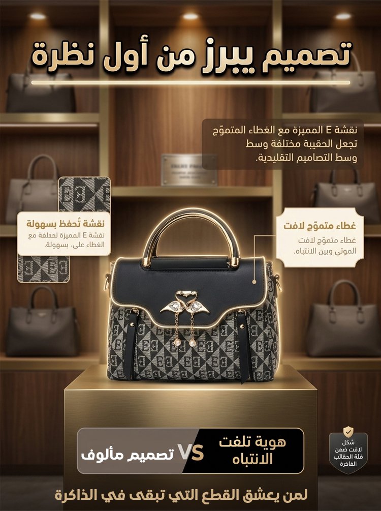 WB2592 | (حقيبة السهرة المميزة للنخبة)حقيبة بطبعة أنيقة مزينة بإكسسوار بجعة بتصميم راقٍ وشرّابات -v4 WB2592 | (حقيبة السهرة المميزة للنخبة)حقيبة بطبعة أنيقة مزينة بإكسسوار بجعة بتصميم راقٍ وشرّابات -v4