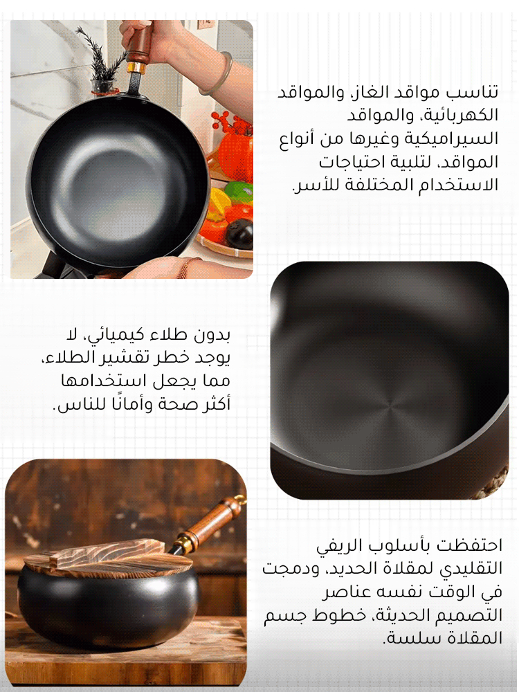 HM319ZHCD | مقلاة عميقة صحية مانعة للالتصاق بدون الطلاء (حديد نقي، توفير عنصر الحديد للجسم ) -v4 HM319ZHCD | مقلاة عميقة صحية مانعة للالتصاق بدون الطلاء (حديد نقي، توفير عنصر الحديد للجسم ) -v4