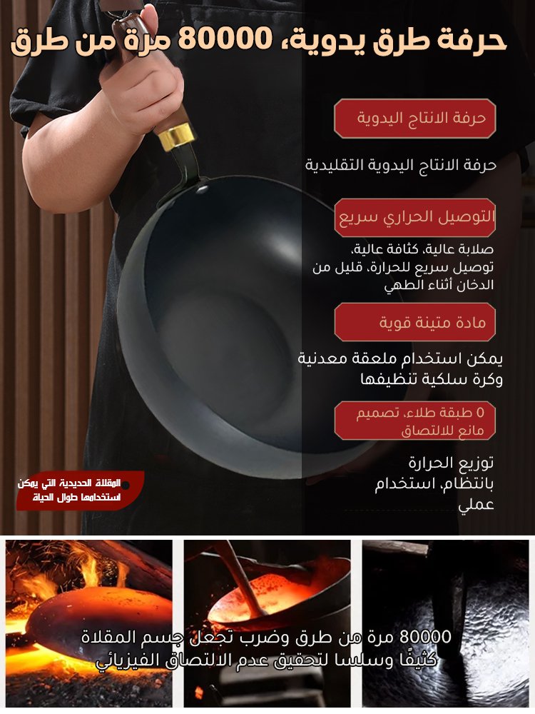 HM319ZHCD | مقلاة عميقة صحية مانعة للالتصاق بدون الطلاء (حديد نقي، توفير عنصر الحديد للجسم ) -v4 HM319ZHCD | مقلاة عميقة صحية مانعة للالتصاق بدون الطلاء (حديد نقي، توفير عنصر الحديد للجسم ) -v4