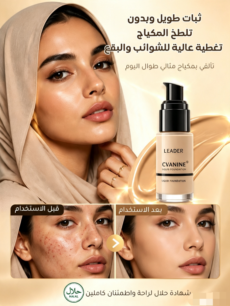 CCS38L| لمسة نهائية تدوم طويلاً، تخلق مظهرًا طبيعيًا غير لامع، وتغطية عالية لإخفاء العيوب بشكل فعال - كريم أساس سائل يدوم طويلاً وخالٍ من العيوب. -v4 CCS38L| لمسة نهائية تدوم طويلاً، تخلق مظهرًا طبيعيًا غير لامع، وتغطية عالية لإخفاء العيوب بشكل فعال - كريم أساس سائل يدوم طويلاً وخالٍ من العيوب. -v4