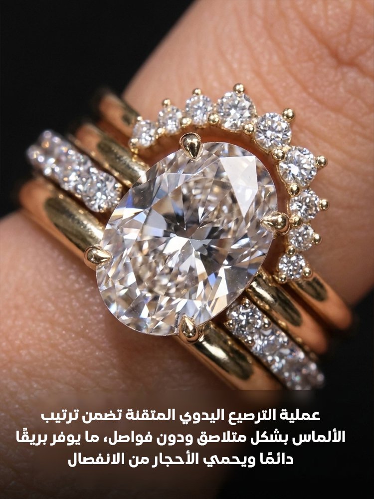JL2664 | خاتم نسائي مرصع بالألماس بتصميم زهرة عباد الشمس -v5