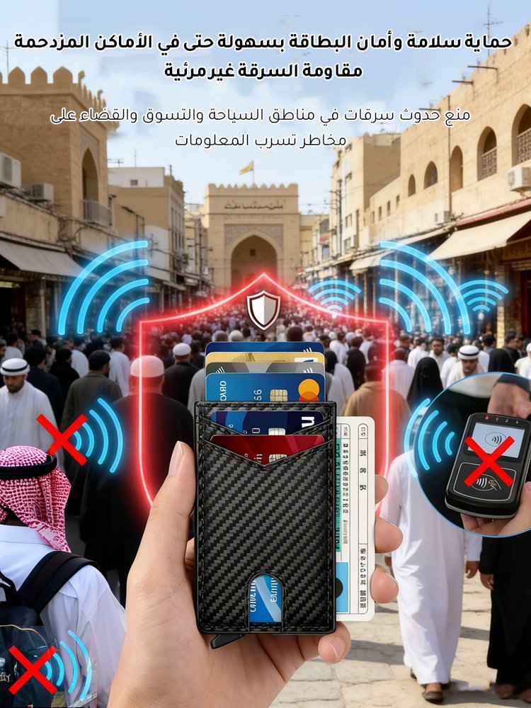 BA2461B | حافظة بطاقات مغناطيسية من ألياف الكربون للرجال -V4