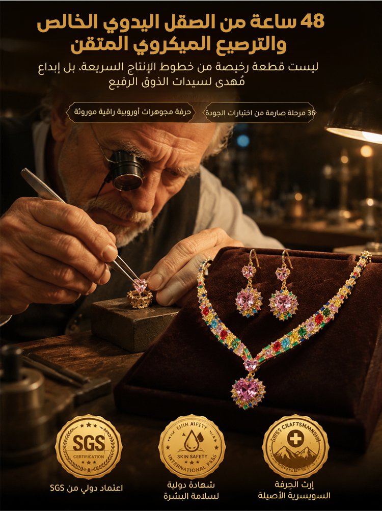 JL2668 | طقم المجوهرات الفاخرة والراقية المرصعة بأحجار كريمة ملونة بحرفية سويسرية متقنة -V4 JL2668 | طقم المجوهرات الفاخرة والراقية المرصعة بأحجار كريمة ملونة بحرفية سويسرية متقنة -V4