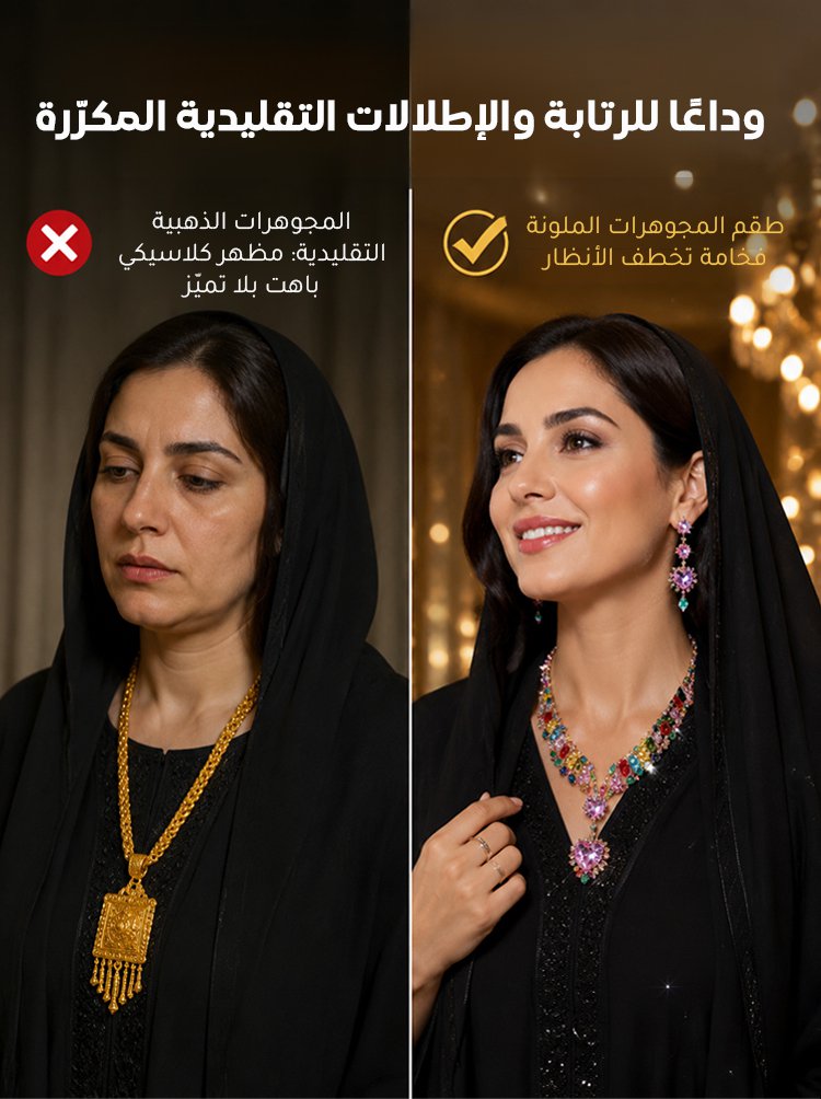 JL2668 | طقم المجوهرات الفاخرة والراقية المرصعة بأحجار كريمة ملونة بحرفية سويسرية متقنة -V4 JL2668 | طقم المجوهرات الفاخرة والراقية المرصعة بأحجار كريمة ملونة بحرفية سويسرية متقنة -V4