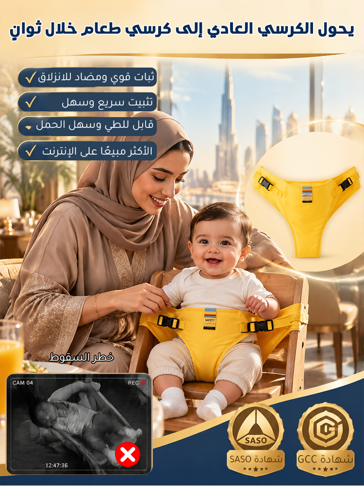 HM4592 | حزام أمان محمول للأطفال مخصص لكراسي الطعام 【ضروري للخروج والسفر】 -v4