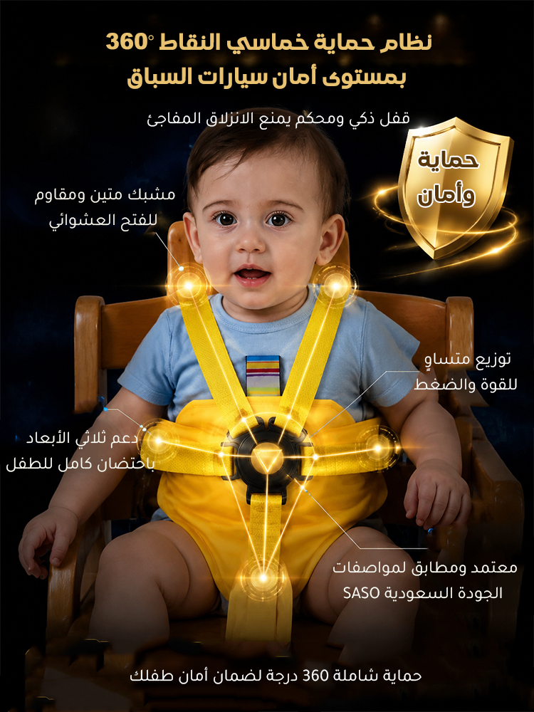 HM4592 | حزام أمان محمول للأطفال مخصص لكراسي الطعام 【ضروري للخروج والسفر】 -v4