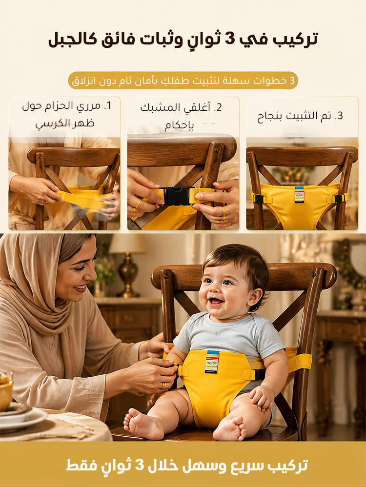 HM4592 | حزام أمان محمول للأطفال مخصص لكراسي الطعام 【ضروري للخروج والسفر】 -v4