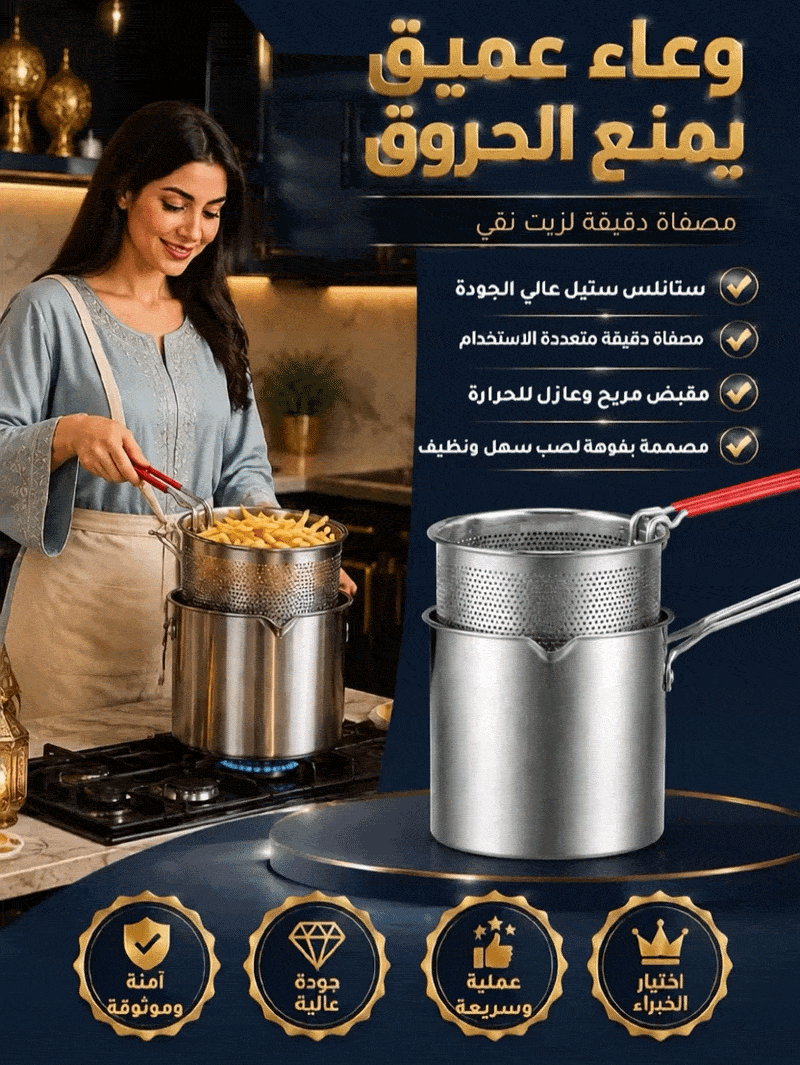 HM2622A | (توفير هائل للزيت) مقلاة عميقة متعددة الاستخدامات من الفولاذ المقاوم للصدأ 304 -V4