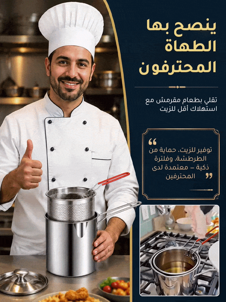 HM2622A | (توفير هائل للزيت) مقلاة عميقة متعددة الاستخدامات من الفولاذ المقاوم للصدأ 304 -V4