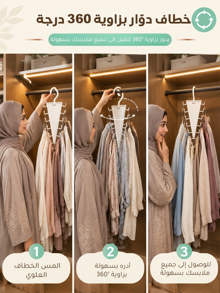 HM4595 | 【يوفّر 50% من المساحة】منظّم علاقات الملابس مزدوج الجانبين بتصميم V -V4