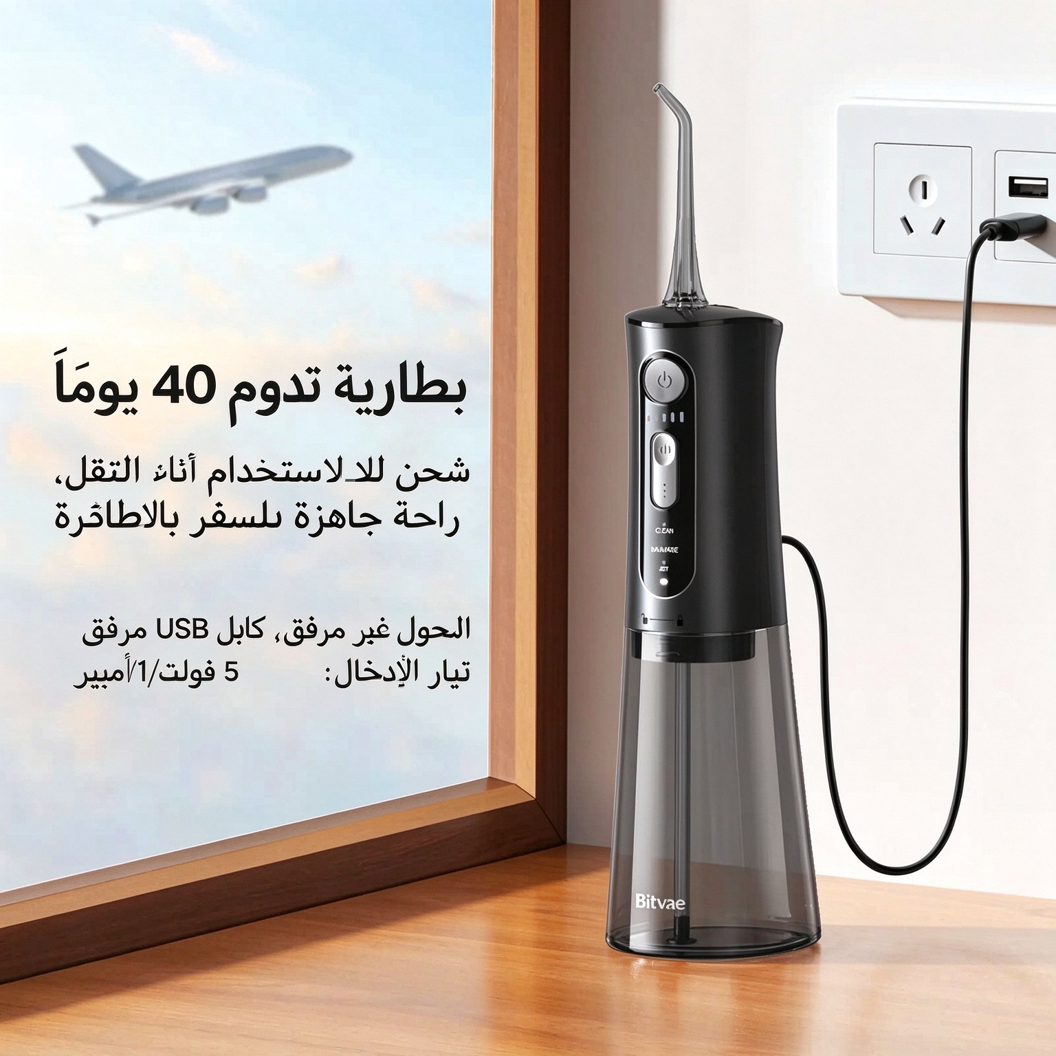 HM4009B | طقم تنظيف الأسنان اللاسلكي 2 في 1 لتبييض الأسنان وتنظيفها بعمق باستخدام خيط مائي -v4 HM4009B | طقم تنظيف الأسنان اللاسلكي 2 في 1 لتبييض الأسنان وتنظيفها بعمق باستخدام خيط مائي -v4