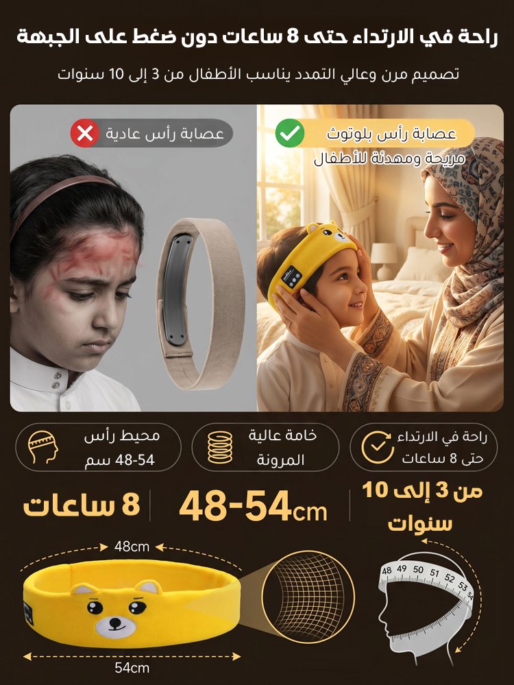 ET2863 | عصابة رأس بلوتوث مريحة ومهدئة للأطفال -v4