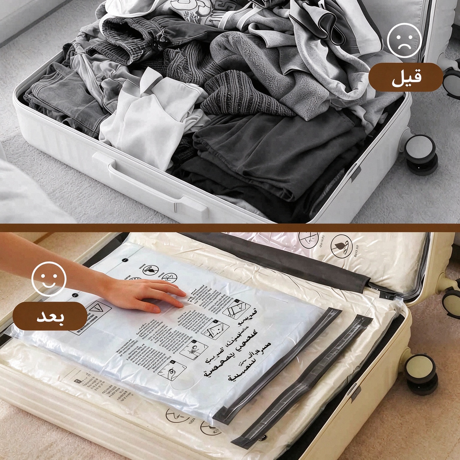 HM4600 | أكياس ضغط قابلة لإعادة الشحن للسفر، عبوة من 15 كيسًا -V4 HM4600 | أكياس ضغط قابلة لإعادة الشحن للسفر، عبوة من 15 كيسًا -V4