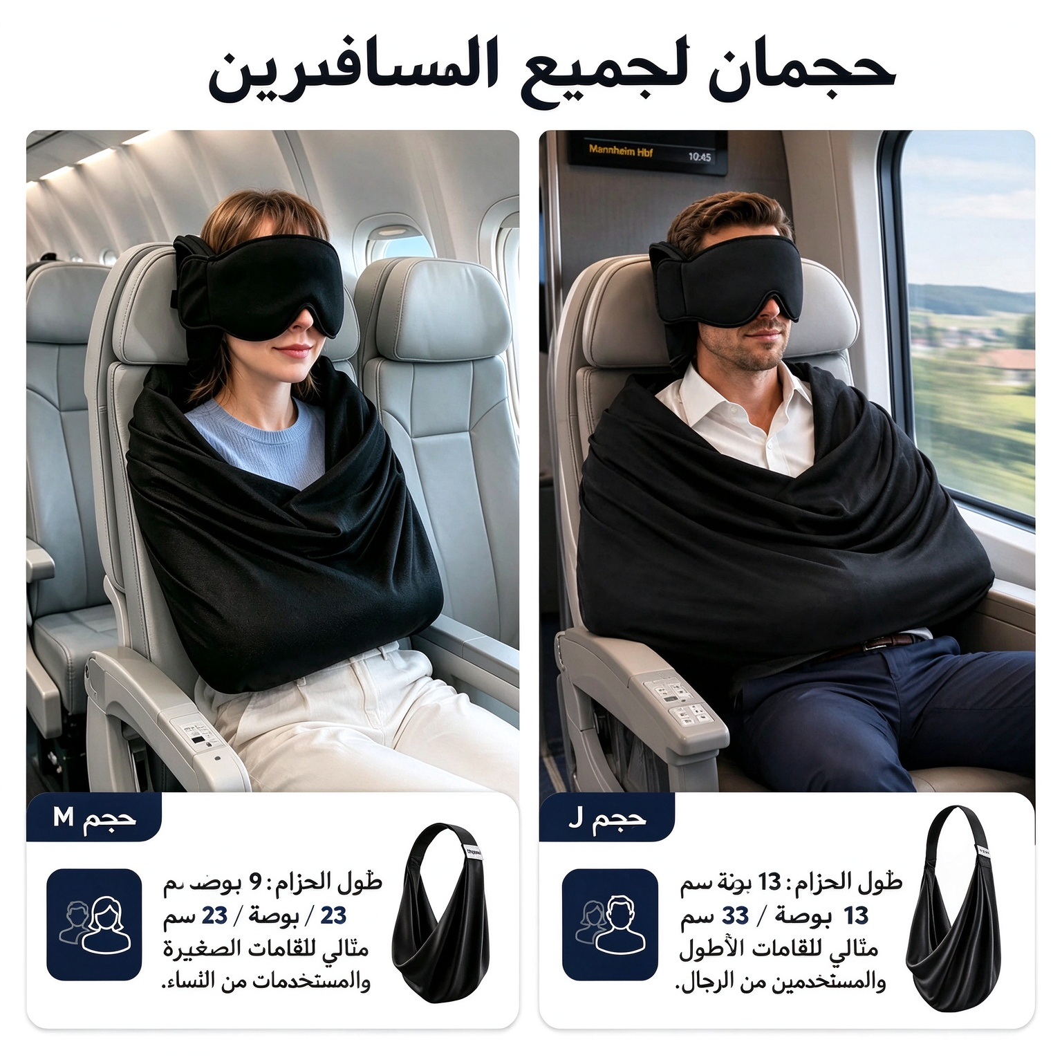 HM4608 | طقم نوم 3 في 1 للسفر بالطائرة مع وسادة رقبة من الإسفنج الذكي -v4 HM4608 | طقم نوم 3 في 1 للسفر بالطائرة مع وسادة رقبة من الإسفنج الذكي -v4