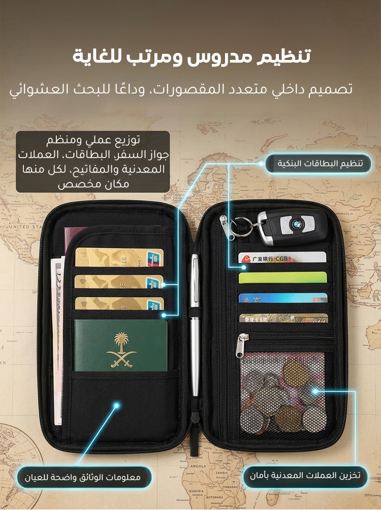 BA2497 | حافظة الوثائق والبطاقات من قماش أكسفورد السميك -v4