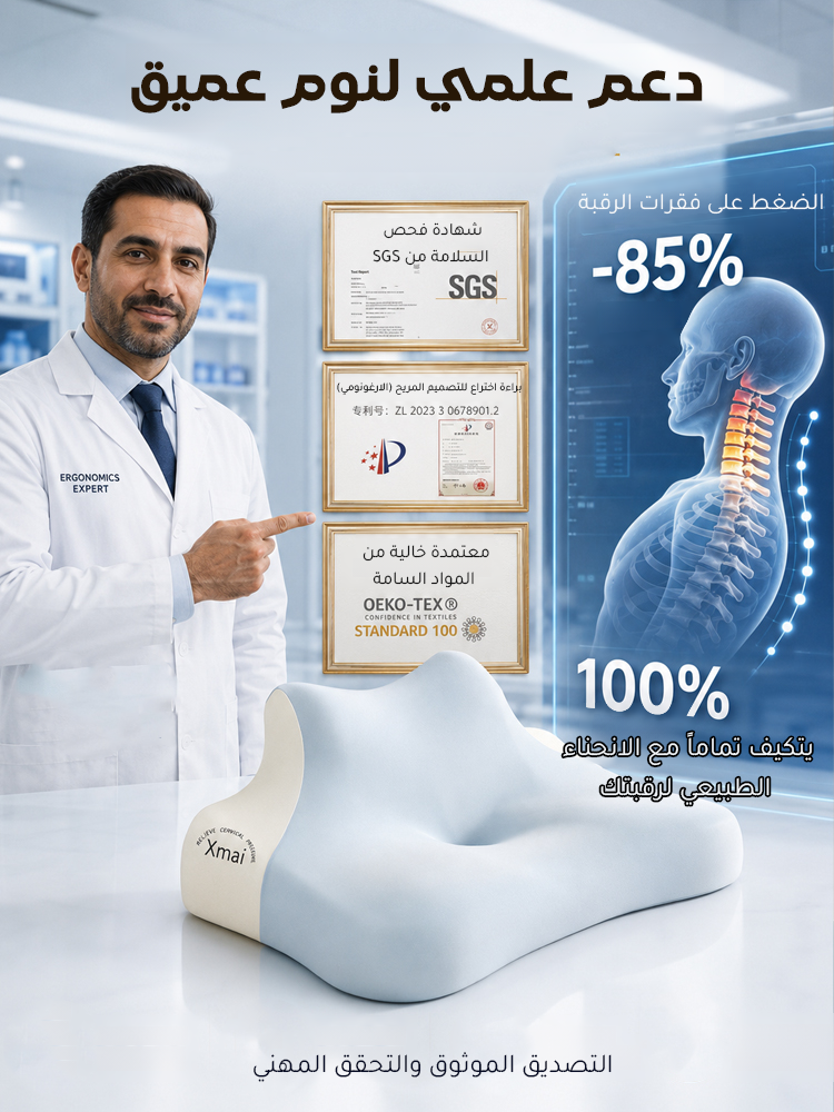 HM4500B | وسادة متعددة الوظائف من رغوة الذاكرة بطيئة الارتداد، لدعم الرقبة ومناسبة للنوم على البطن -v4