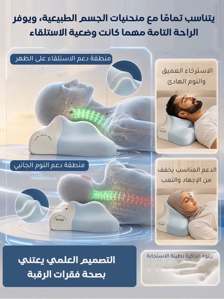 HM4500B | وسادة متعددة الوظائف من رغوة الذاكرة بطيئة الارتداد، لدعم الرقبة ومناسبة للنوم على البطن -v4 HM4500B | وسادة متعددة الوظائف من رغوة الذاكرة بطيئة الارتداد، لدعم الرقبة ومناسبة للنوم على البطن -v4