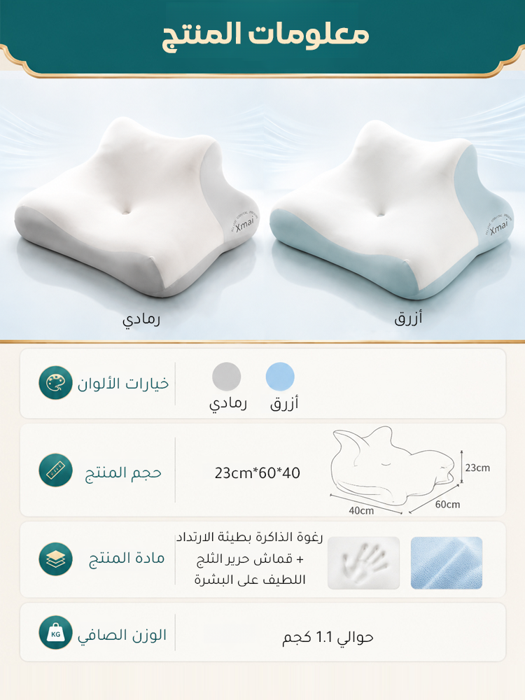 HM4500B | وسادة متعددة الوظائف من رغوة الذاكرة بطيئة الارتداد، لدعم الرقبة ومناسبة للنوم على البطن -v4 HM4500B | وسادة متعددة الوظائف من رغوة الذاكرة بطيئة الارتداد، لدعم الرقبة ومناسبة للنوم على البطن -v4