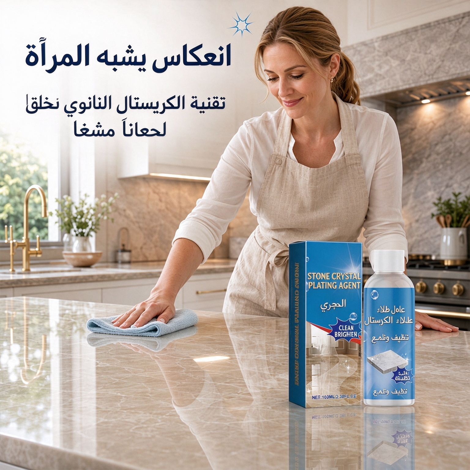 JJL229C | منظف ​​وملمع للرخام - ينظف بلطف، ويعزز اللمعان، ويحمي الحجر المصقول -V4